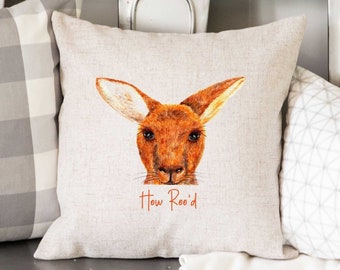 Kangaroo Cushion - How Roo'd - Funny Aussie Gift Decorative Kangaroo Cushion