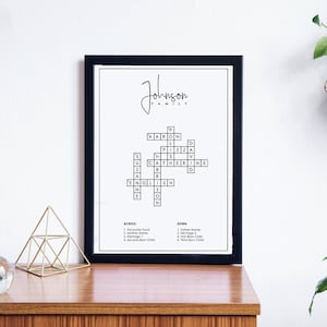 Crucigrama con el nombre de FAMILIA para imprimir - Regalo familiar - Regalo familiar impreso