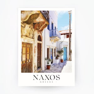 Greece Travel Poster - Naxos - Greek Island Poster - Naxos Print | South Aegean