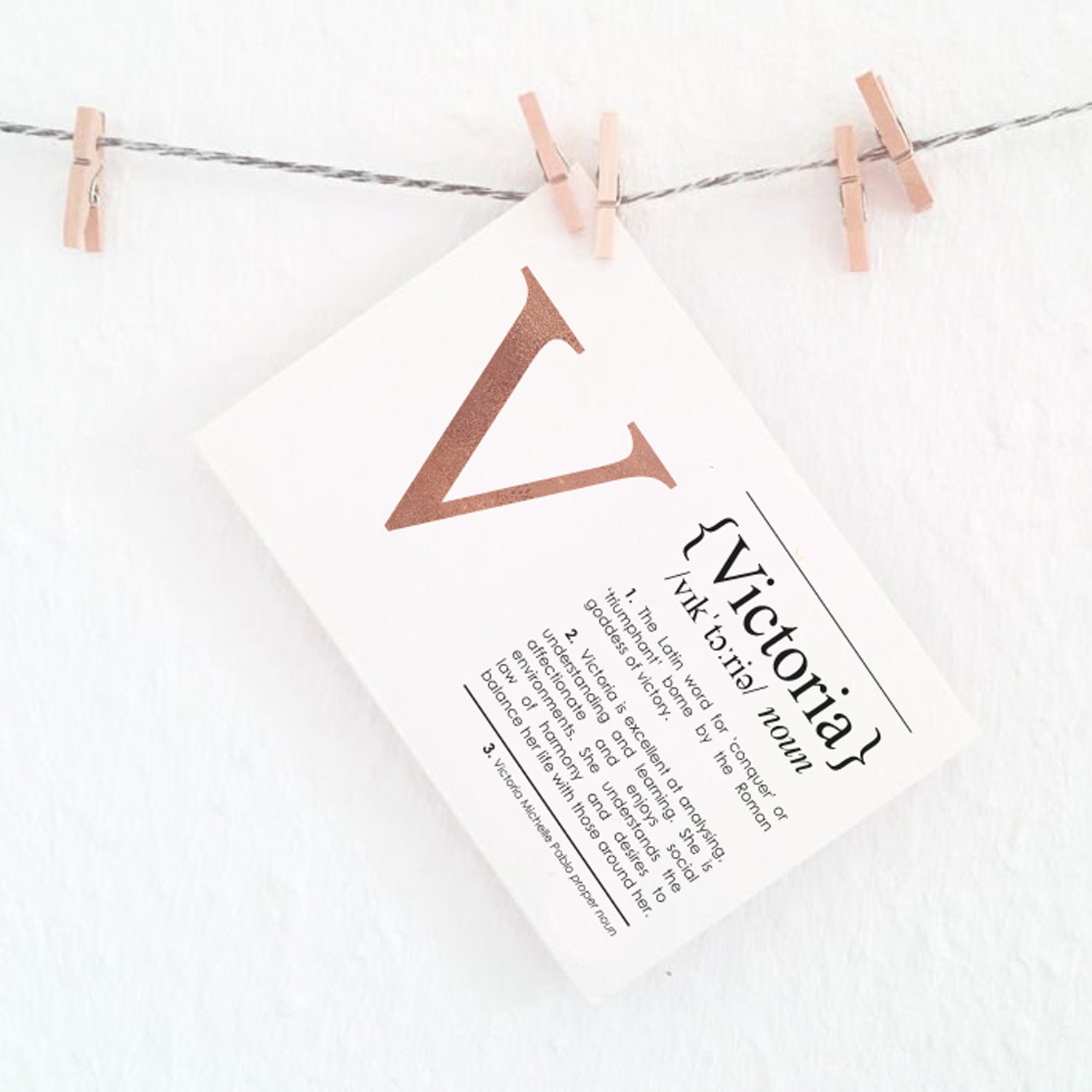 Custom Name Keepsake REAL FOIL Gold/rosegold or Silver Foil Etsy