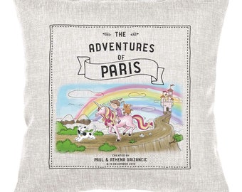 Cushion Gift Storybook Personalised - Unicorn - Kids Cushion Decor