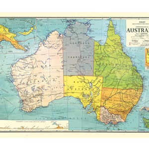 Cavallini High Quality Poster – Australia Map 3 - High Quality Vintage Wall Print - Choose from Multiple Designs!