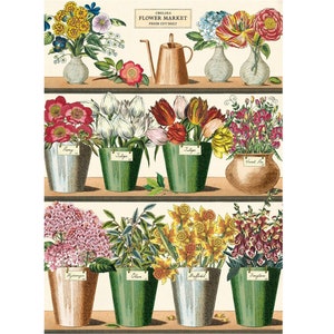 Póster Flores Cavallini – Mercado de flores – Impresión de pared vintage – ¡Elija varios diseños!