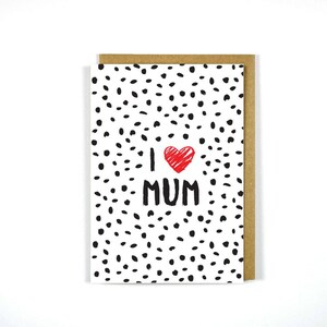 I Heart Mum Grußkarte - I Love Mum Karte - Muttertagskarte - MUM