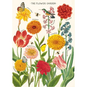 Cavallini High Quality Poster – The Flower Garden - 50x70cm - 20x28" Large Poster - Vintage Wall Print - Choose from Multiple Designs!