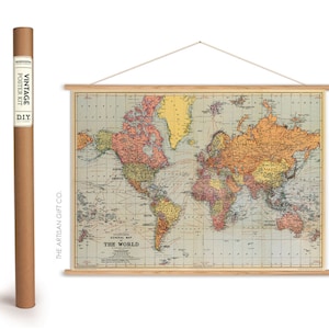 Cavallini World Map Poster Framing Kit