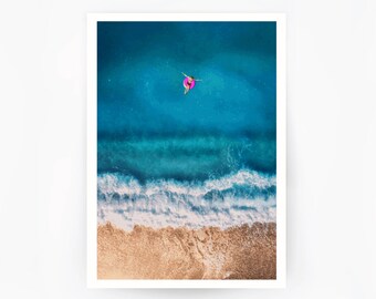 Beach Waves Ocean Poster - Holiday House Print - Waves Beach Travel Poster - Sea Waves Poster - Summer Feeling