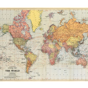 Cavallini World Map Poster