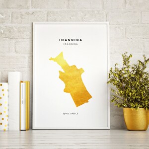 Landkarte IOANNINA Art REAL Foliendruck
