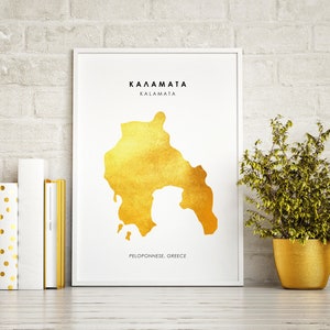 Landkarte KALAMATA Art REAL Foliendruck