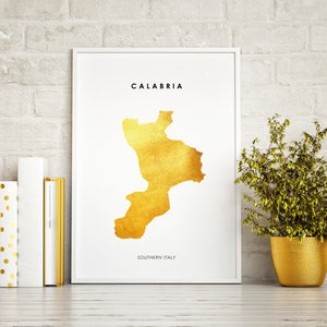 Impression de carte CALABRIA Art REAL - Impression de carte d'Italie