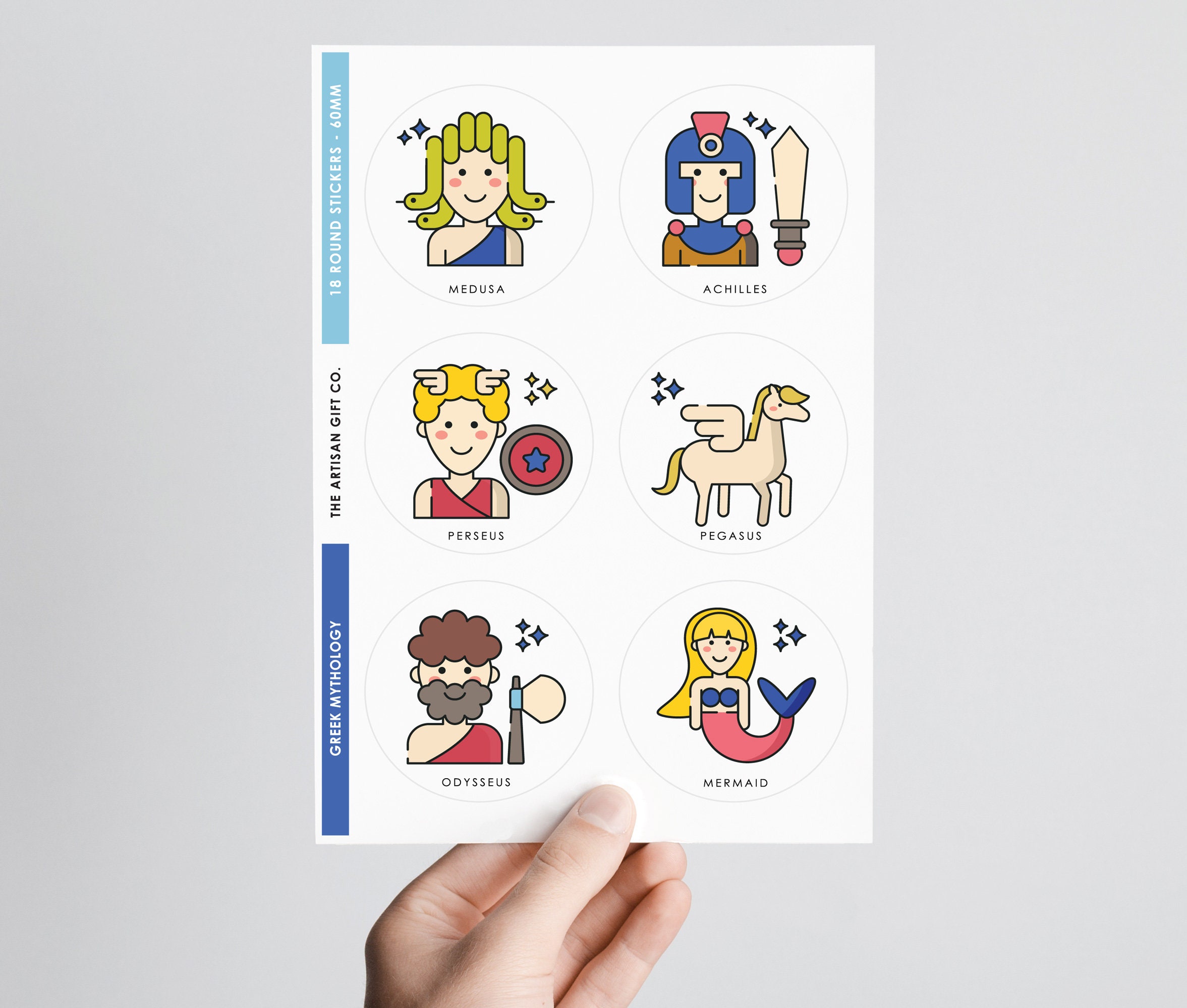 Ancient Greek Mythology 18pc Sticker Pack Greek Gods 