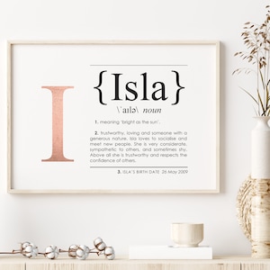 ISLA Custom Name Keepsake REAL FOIL - Artisan Hand Foiled Print