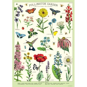 Hoge kwaliteit Cavallini-poster – Pollinator Garden – Vintage muurafdruk – Kies uit meerdere ontwerpen!