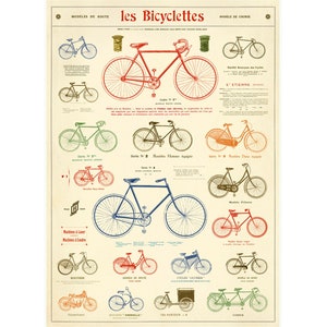 Poster haute qualité Bicycles Cavallini - Les Bicyclettes - impression murale vintage 50 x 70 cm - grande affiche 20 x 28 pouces - Choisissez parmi plus de 80 modèles !
