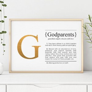 Godparents Gift Hand Foiled Print - Art Print