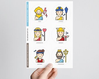 Ancient Greek Gods and Goddesses - 18pc Sticker Pack