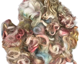 Hand Dyed “ Autumn Floral “ Devon & Cornwall Longwool Locks, 50g