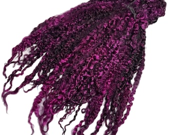 Hand Dyed “Grape” Masham Locks, 50g
