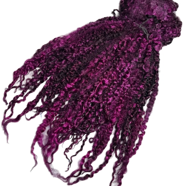 Hand Dyed “Grape” Masham Locks, 50g