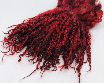 Hand Dyed &quot; Ruby &quot; Masham Locks, 50g
