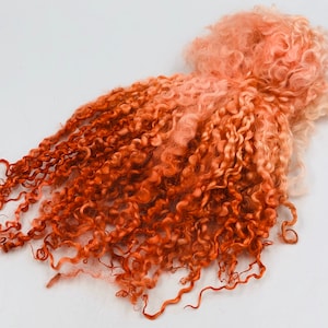 Hand Dyed " Coral " Teeswater Locks, 50g