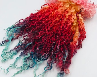 Hand Dyed " Bloom " Teeswater Locks, 50g