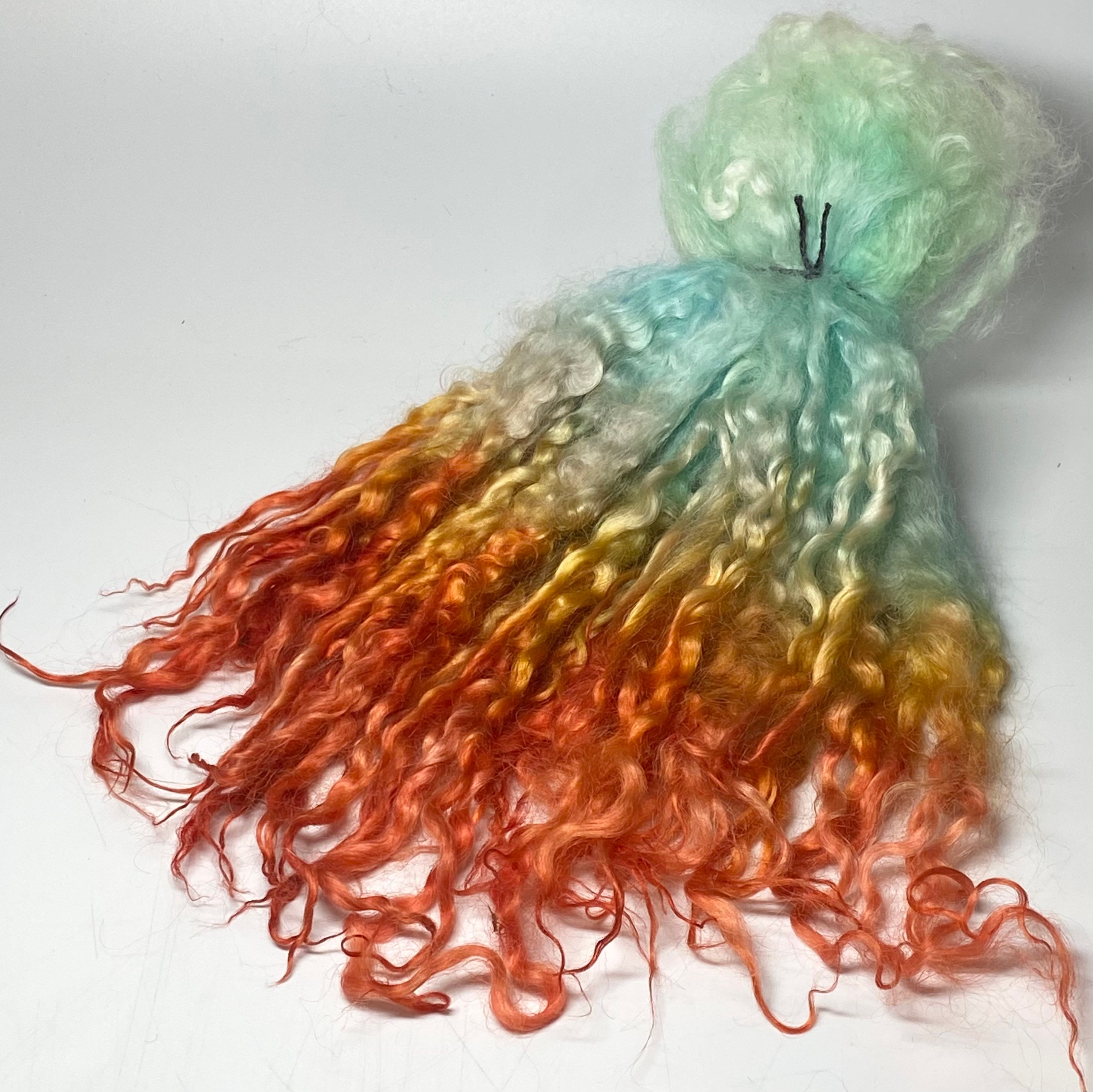Hand Dyed “ Ocean Spray “ Masham Locks, 50g
