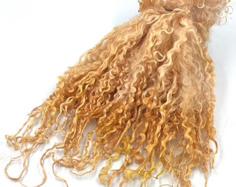 Hand Dyed “ Rose Gold “ Teeswater Locks, 50g