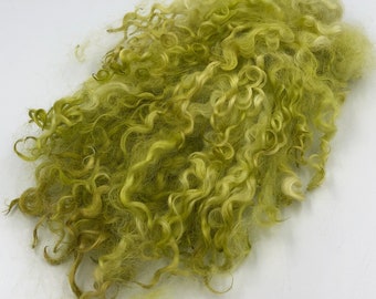 Hand Dyed Olive Green Teeswater Locks, 50g