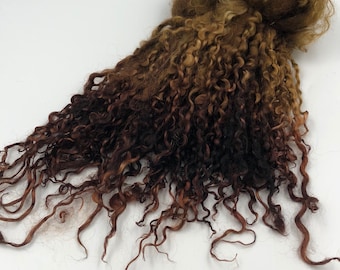 Hand Dyed &quot; Bark &quot; Masham Locks, 50g