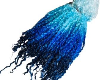 Hand Dyed "The Blues" Masham Locks, 50g