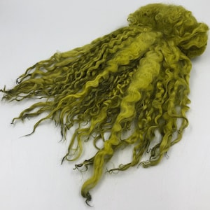 Hand Dyed " Deep Olive " Masham Locks, 50g