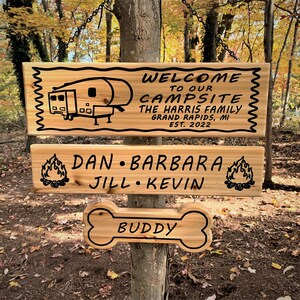 Customizable Camping Signs Camper Sign Campsite Sign RV Sign Personalized Camping Sign Outdoors Family Name Sign Unique Gift Campsite Decor