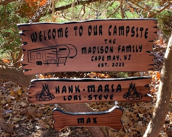 Custom Camping Sign Custom RV Sign Custom Camp Decor Sign Personalized Camping Sign RV Decor Signs Custom Family Name Sign Campsite Sign2