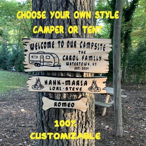 Custom Camping Sign Custom RV Sign Custom Camp Decor Sign Personalized Camping Sign RV Decor Signs Custom Family Name Sign Campsite Sign3