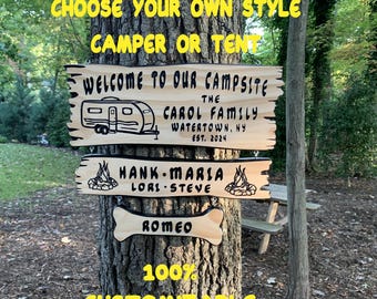 Custom Camping Sign Custom RV Sign Custom Camp Decor Sign Personalized Camping Sign RV Decor Signs Custom Family Name Sign Campsite Sign3