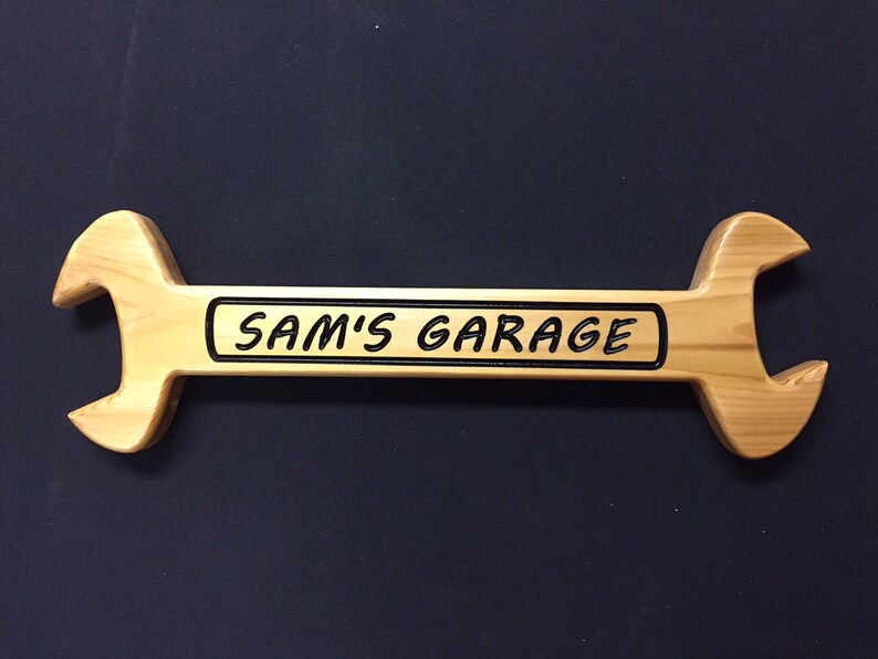 Personalized Custom Made Carved Wood Wrench Sign Plaque Great Etsy