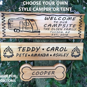 Custom Camping Signs Custom RV Signs Custom Camp Decor Sign Personalized Camping Signs RV Decor Signs Custom Family Name Sign Campsite  Sign