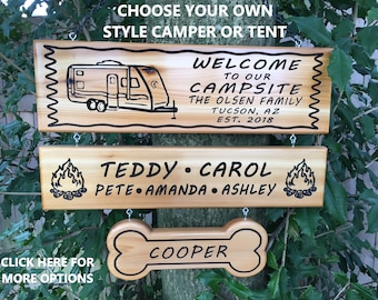 Custom Camping Signs Custom RV Signs Custom Camp Decor Sign Personalized Camping Signs RV Decor Signs Custom Family Name Sign Campsite  Sign