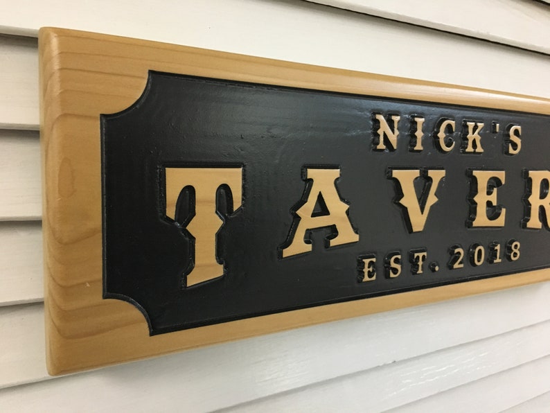 Custom Wood Sign Personalized Raised Letter Sign Tavern Sign Etsy