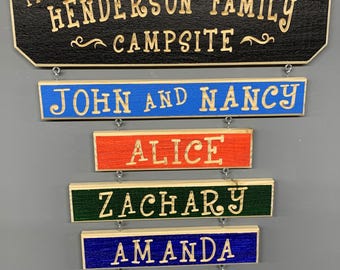 Handmade Camping Sign Custom Engraved Barnwood Style Campsite Sign High Quality RV Camp Sign Rustic Family Name Glamping Campground Sign