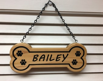 Personalized Dog Bone Custom Made Dog Name Sign Carved Dog Bone Dog House Name Sign Doghouse Nameplate Custom Dog Name Sign Pet Gift