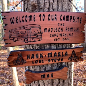 Custom Camping Sign Custom RV Sign Custom Camp Decor Sign Personalized Camping Sign RV Decor Signs Custom Family Name Sign Campsite Sign3