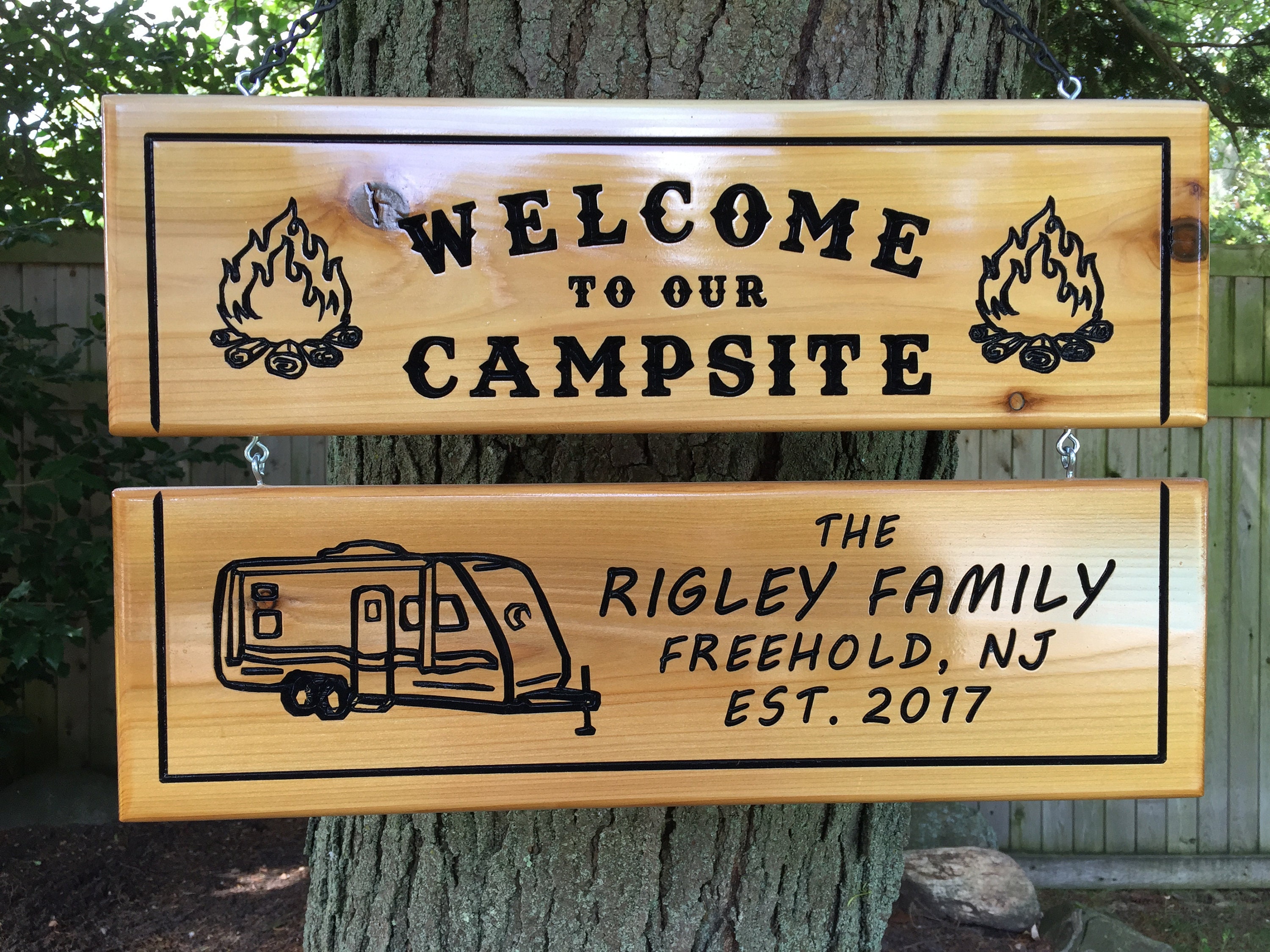 Custom camping sign and stand great for campsites-personalized camping gifts