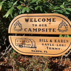 Best Camping Sign Custom Camping  Camp  Campsite  RV Sign Decor Personalized Family Name Sign Outdoor Glamping Sign Rustic Gift Present