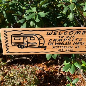 Custom Wood Sign Personalized Camping Signs Personalized RV Sign Outdoors Sign Camper Sign Campsite Sign Rustic Family Name Signs RV Decor