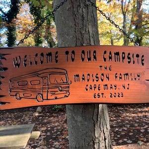Custom Camping Sign Custom RV Sign Custom Camp Decor Sign Personalized Camping Sign RV Decor Signs Custom Family Name Sign Campsite Sign3
