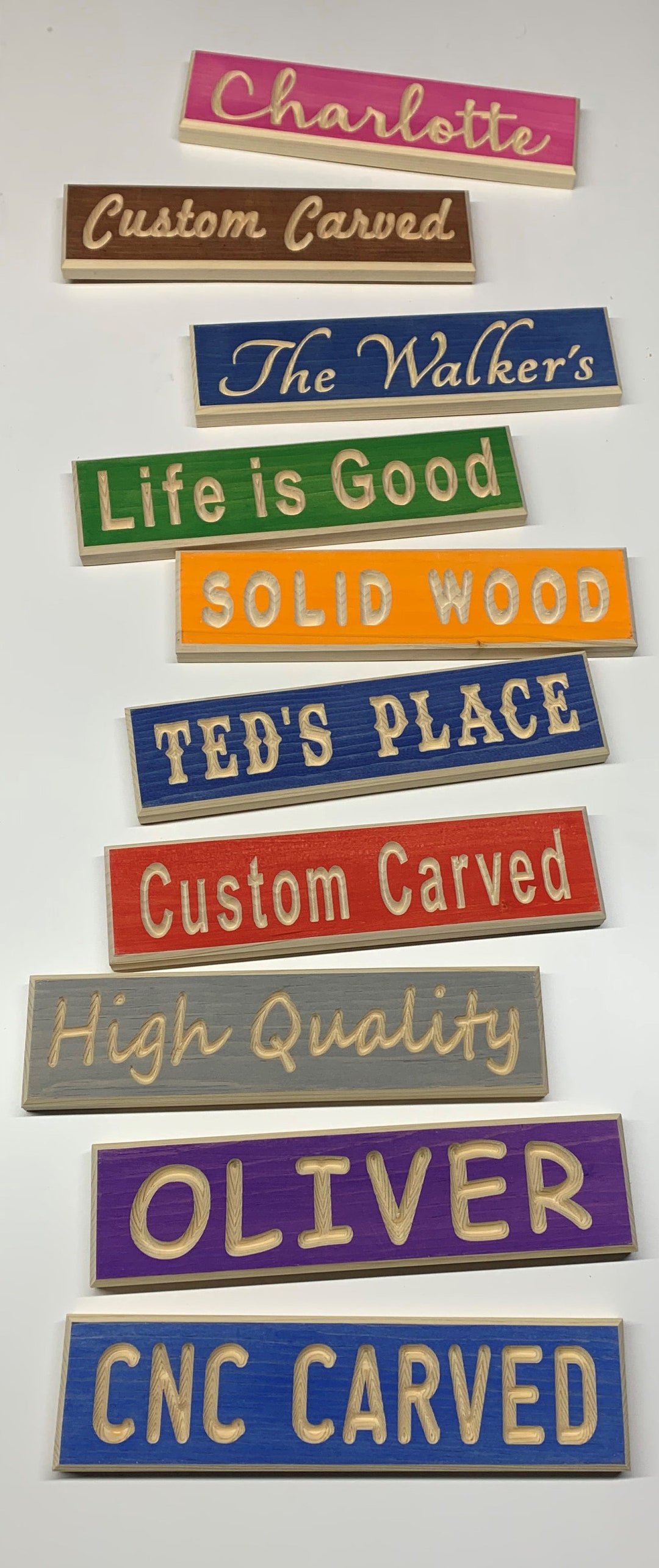 Stained Indoor CNC Carved Custom Wooden Sign / Wall Plaque Unique