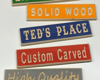 Stained Indoor CNC Carved Custom Wooden Sign / Wall Plaque Unique Nameplate Gift Baby Gift Wall Hanging Sign Fifth Anniversary Wall Art